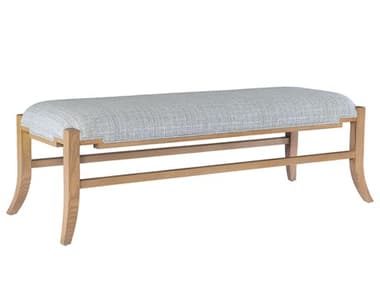 Currey & Company Melanie 58" Blonde Ash Wood Brown Upholstered Accent Bench CY70001002