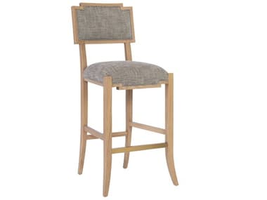 Currey & Company Melanie Blonde Ash Wood Brass Upholstered Bar Stool CY70001012