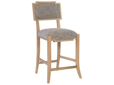 Currey & Company Melanie Blonde Ash Wood Brass Upholstered Counter Stool CY70001022