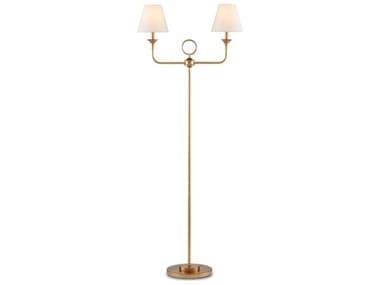 Currey & Company Nottaway 64" Tall Brass Floor Lamp CY80000109