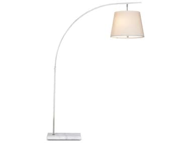 Currey & Company Cloister 70" Tall Brushed Nickel White Floor Lamp CY80000118
