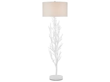 Currey & Company Twig 1-Light 69" Tall Gesso White Floor Lamp CY80000128