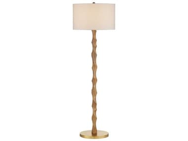 Currey & Company Sunbird 64" Tall Natural Brass Brown Floor Lamp CY80000135
