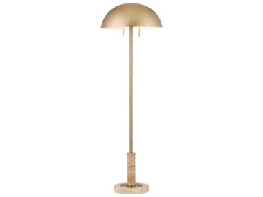 Currey & Company Miles 58" Tall Brass Natural Metal Floor Lamp CY80000151