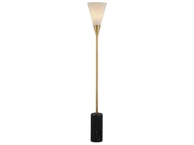 Currey & Company Martini Black Brushed Brass Floor Lamp CY80000155