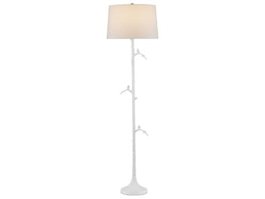 Currey & Company Piaf Gesso White Floor Lamp CY80000158