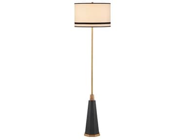 Currey & Company Gieves 1-Light Black Bronze Antique Brass Floor Lamp CY80000174