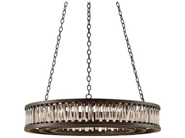 Currey & Company Elixir 24-Light Bronze Verdigris Glass Cylinder Drum Chandelier CY90000045