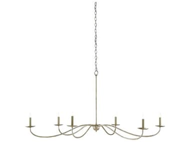 Currey & Company Saxon 6-Light Silver Granello Candelabra Chandelier CY90000055