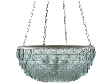 Currey & Company Quoram 8-Light Silver Leaf Pendant CY90000140