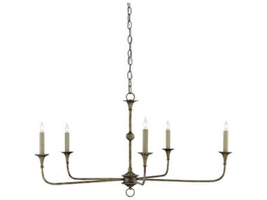 Currey & Company Nottaway 5-Light Pyrite Bronze Candelabra Chandelier CY90000143