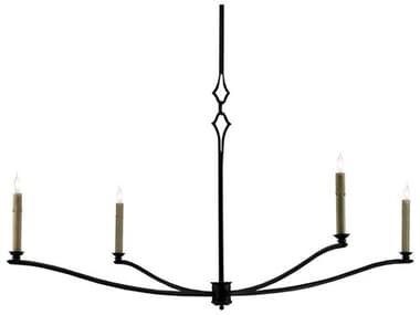 Currey & Company Knole 4-Light French Black Candelabra Chandelier CY90000176