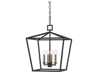 Currey & Company Denison 4-Light Mole Black Candelabra Chandelier CY90000455