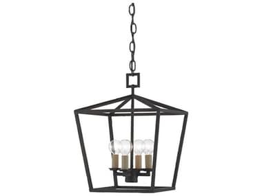Currey & Company Denison 4-Light Mole Black Candelabra Chandelier CY90000456