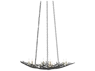 Currey & Company Rainforest 9-Light Rustic Bronze Candelabra Chandelier CY90000555