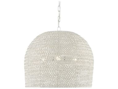 Currey & Company Piero 3-Light White Dome Pendant CY90000623