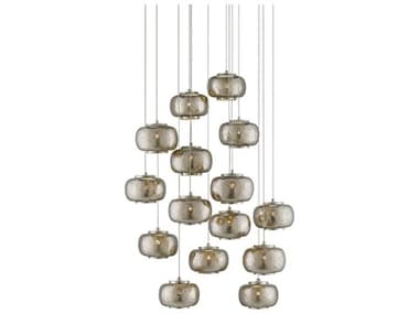 Currey & Company Pepper 15-Light Painted Silver Nickel Globe Pendant CY90000691