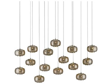 Currey & Company Pepper 15-Light Painted Silver Nickel Globe Island Pendant CY90000692
