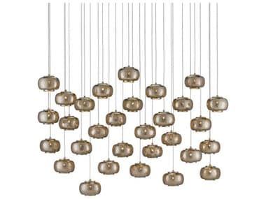 Currey & Company Pepper 30-Light Painted Silver Nickel Globe Island Pendant CY90000693