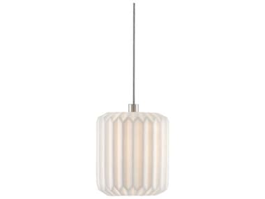 Currey & Company Dove 1-Light Painted Silver White Cylinder Mini Pendant CY90000709