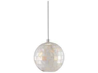 Currey & Company Finhorn 1-Light Painted Silver Pearl Globe Mini Pendant CY90000716
