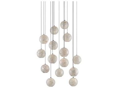 Currey & Company Finhorn 15-Light Painted Silver Pearl Globe Pendant CY90000719