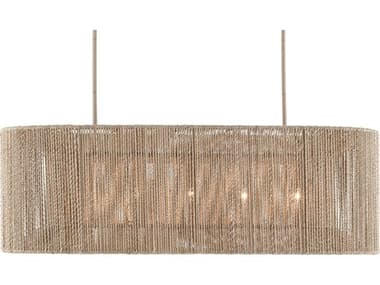 Currey & Company Mereworth Natural Rope / Beige 5-light 42'' Wide Island Light CY90000737