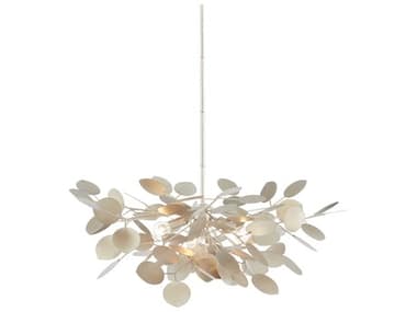 Currey & Company 31" Wide 4-Light Contemporary Silver Leaf Chandelier CY90000818