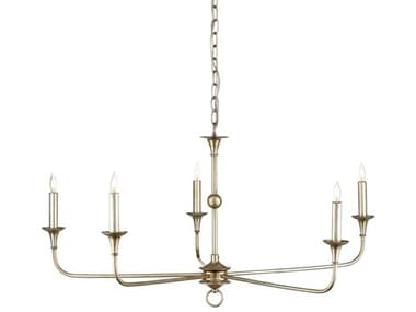 Currey & Company Nottaway 36" Wide 5-Light Champagne Silver Candelabra Chandelier CY90000933