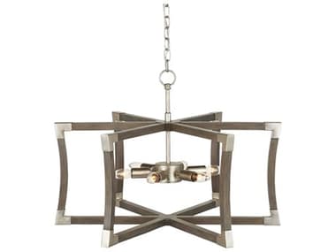 Currey & Company Chateau Gray/contemporary Silver Leaf 6-lights Outdoor Hanging Light CY90000968