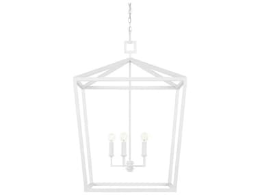 Currey & Company Denison 26" Wide 4-Light Gesso White Chandelier CY90000980