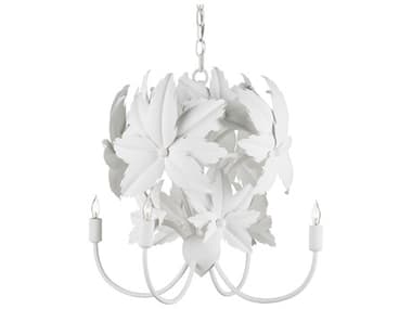 Currey & Company Sweetbriar 18" Wide 4-Light Gesso White Painted Chandelier CY90000987