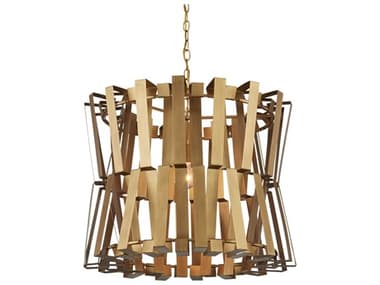 Currey & Company Chaconne 1-Light Brass Geometric Chandelier CY90001079