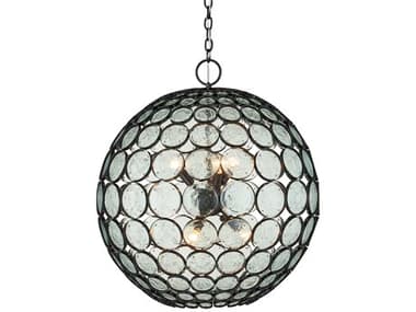 Currey & Company Etude 6-Light Satin Black Globe Pendant CY90001201