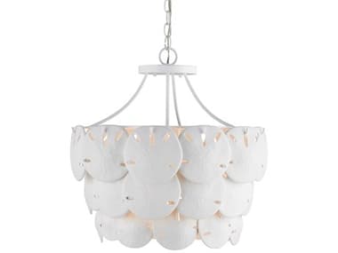 Currey & Company Tulum 3-Light Sugar White Chandelier CY90001202