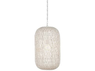 Currey & Company Cocoon 1-Light Cream Vanilla White Cylinder Globe Pendant CY90001211