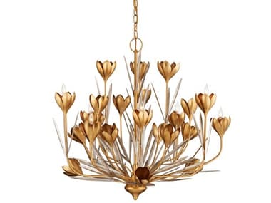 Currey & Company Hortensia 9-Light Gold Chandelier CY90001215