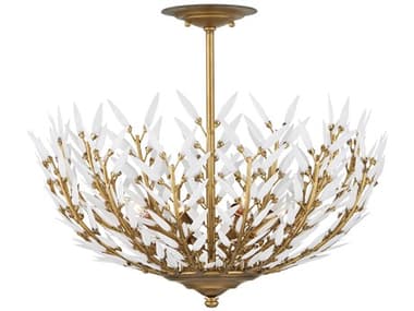 Currey & Company Magnum 4-Light Brass Bowl Semi Flush Mount CY90001224