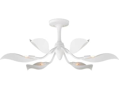 Currey & Company Snowflower 6-Light Gesso White Semi Flush Mount CY90001226