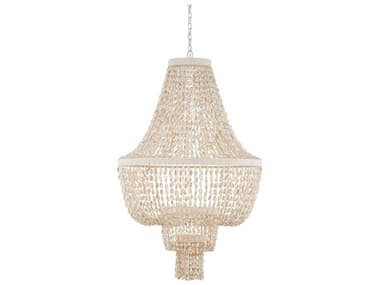 Currey & Company Cybele 2-Light Textured Ivory Off White Empire Chandelier CY90001242