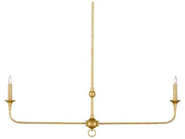 Currey & Company Nottaway 2-Light Satin Gold Island Pendant CY90001256