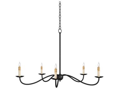 Currey & Company Saxon 5-Light Zanzibar Black Candelabra Chandelier CY90001257