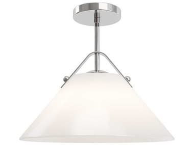 Currey & Company Bronwen 1-Light Polished Nickel Semi Flush Mount CY90001280