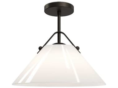 Currey & Company Bronwen 1-Light Oil Rubbed Bronze Semi Flush Mount CY90001281