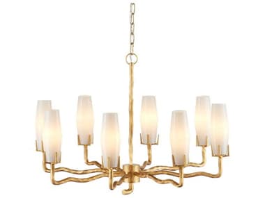 Currey & Company Mathilda 8-Light White Matte Gold Chandelier CY90001285
