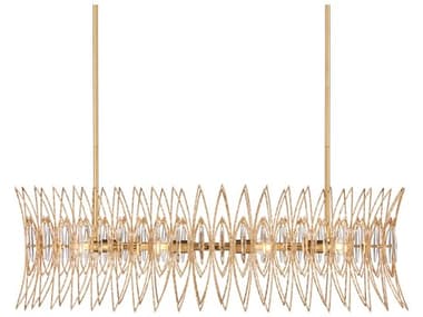 Currey & Company Marquise 8-Light Clear Luxor Gold Island Pendant CY90001286