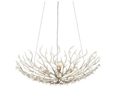 Currey & Company Shinju 4-Light Contemporary Silver Leaf Pendant CY90001292