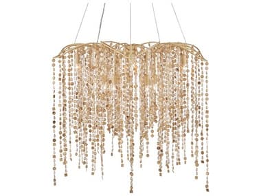 Currey & Company Kealia 10-Light Natural Coco Cream Pendant CY90001300