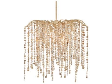 Currey & Company Kealia 7-Light Natural Coco Cream Pendant CY90001301