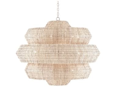 Currey & Company Antibes 18-Light Bleached Natural Snow White Chandelier CY90001315